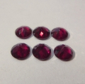 Bild 2 von 6.85 ct. 6 Stück runde rote 6.8 mm Rhodolith Granate.