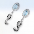 Bild 3 von Fine 925 Silver Earrings with genuine Topaz & Spinel Gemstones