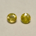 Bild 1 von 0.90 ct. Schönes  Paar runde grünlich gelbe 4.4 mm Madagaskar Titanit Sphen