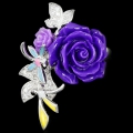Bild 2 von 925 Silver Flower ring with Enamel & Zirconia, SZ 7 (Ø 17,5 mm)