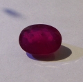 7.47 ct. Beatiful red oval 132.8 x 10.1 mm Mozambique Ruby