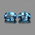 Bild 1 von 2.00ct ct VVS! Feines Paar ovale 7 x 5 mm Swiss Blue Topase