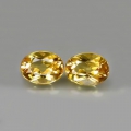 2.64 ct. Perfektes Paar goldgelbe 8 x 6 mm Brasilien Beryll Edelsteine