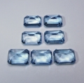 Bild 2 von 8.90 ct.  7 Stück 5 x 7 mm Brasilien Sky Blue Topas Baguettes