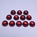 9.85 ct. 12 pieces of orange red round 5 mm Rhodolite Garnet Cabochons