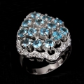 Bild 2 von Hinreißender 925 Silber Ring mit echten Sky Blue Topas Edelst. GR 56 (Ø 17.8 mm)