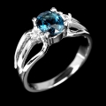 Bild 2 von Feiner 925 Silber Ring mit echtem London Blue Topas, GR 54,5 (Ø 17,5 mm)