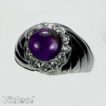 Bezaubernder 925 Silber Ring mit 8.0 mm (1.77ct) Afrika Amethyst GR 52