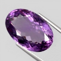 16.24 ct VS ! Großer ovaler Intensiv Violetter 19.2 x 12.8 mm Uruguay Amethyst