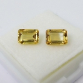 Bild 2 von 1.96 ct.  Feines Paar 7 x 5 mm Oktagon Goldberyll Edelsteine aus Brasilien