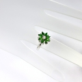 Bild 4 von 925 Silver Flower Ring with Chrome Diopside Gemstones, SZ 8 (Ø 18 mm)