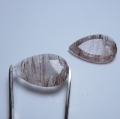 Bild 2 von 20.80 ct ! Beautiful pair of  Rutile  Quartz Pears 24.5 x 15.2 mm