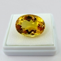 26.93 ct. Top Gold yellow oval Eye Clean 21.4 x 15.9 mm Brazil Citrine