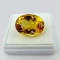 26.93 ct. Top Goldgelber ovaler Augenreiner 21.4 x 15.9 mm Brasilien Citrin