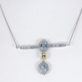 Bezauberndes 925 Silber Collier mit echten Brasilien Topas & Citrin Edelsteinen