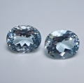 Bild 1 von 12.55 ct.  Perfektes Paar ovale 12 x 8 mm Brasilien Sky Blue Topase
