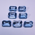 Bild 1 von 8.90 ct.  7 Stück 5 x 7 mm Brasilien Sky Blue Topas Baguettes