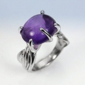 Prächtiger 925 Silber Ring mit echtem 8.81 ct. Bolivien Amethyst GR 54