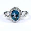 Bild 1 von Zarter 925 Silber Ring mit Brasilien London Blue Topas, GR 52 (Ø 16,5 mm)