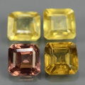 3.20 ct  4 Stück tolle natürl. Tansania Oktagon Zirkone, unbehandelt!