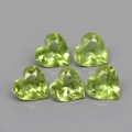 2.05 ct 5 piece of fine green 5.0 mm Heart Facet Burma Peridot Gems