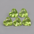 2.05 ct 5 Stück feine grüne 5.0 mm Herz Facette Burma Peridot Edelsteine