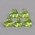 2.08 ct 5 Stück feine grüne 5.0 mm Herz Facette Burma Peridot Edelsteine