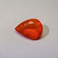 Bild 1 von 1.40 ct. Orangroter facett. 11.3 x 8 mm Mexiko Feueropal Tropfen