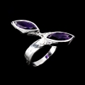 Hinreißender 925 Silber Ring mit Uruguay Amethyst  Gr 61 (Ø 19,5 mm)