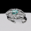 Schicker 925 Silber Ring mit echtem Paraibafarbenen Apatit Edelstein GR 55