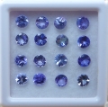 Bild 1 von 2.37 ct. 16 Stück feine blau- violette runde 3.4 mm Tansanite