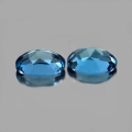 Bild 2 von 2.00ct ct VVS! Feines Paar ovale 7 x 5 mm Swiss Blue Topase