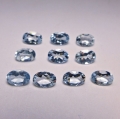 Bild 1 von 3.95 ct. 10 piece eye clean oval 6 x 4 Santa Maria Aquamarine Gemstones