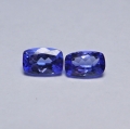 1.11 ct. Klasse Paar 6 x 4  mm blau violette Cushion Tansanite