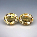 4.64 ct  Augenreines Paar Goldgelbe ovale 10 x 8 mm Brasilien Beryll Edelsteine