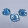 Bild 2 von 8.27 ct. VS! 3 schöne 8 x 8 mm Cushion Sky Blue Topase