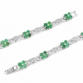 Bild 2 von Enchanting 925 Silver Bracelet with Brazil Emerald Gemstones. 180 mm
