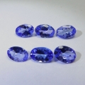 Bild 2 von 2.29 ct. VS! 6 Stück natürl. ovale 6 x 4 mm Tansanit Edelsteine