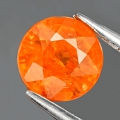 1.40 ct. Fine round 6.5 mm Mandarin Orange Namibia Spessartin Garnet
