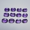 14.9 ct. 12 pieces fine oval 8 x 6 mm Bolivia Amethyst Gems