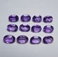 14.2 ct .  12 Stück feine ovale 8 x 6 mm Bolivien Amethyste