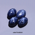 2.46 ct  4 Stück dunkelblaue ovale 6 x 4 mm Blue Star Sternsaphire