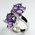 Bild 6 von Eleganter 925 Silber Ring mit Brasilien Amethyst Edelsteinen GR 57 (Ø 18.2 mm)