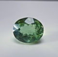 Bild 1 von 6.25 ct . Schöner grüner ovaler 11.6 x 9.8 mm Brasilien Apatit. Tolle Farbe! 