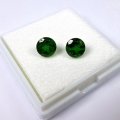 Bild 3 von 3.45 ct. Fine Pair of round naturl. 7.0 mm Chrome Diopside Gems