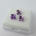 Bild 2 von 2.16 ct  3 Stück bezaubernde Light Violette 5 x 5 mm Brasilien Carré Amethyste