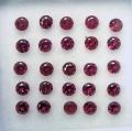 1.75 ct. 25 pieces round cherry red 2.2 mm Rhodolite Garnet Gems. Ravashing color!