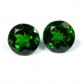 Bild 2 von 2.95 ct. Perfect pair of round naturl. 7.0 mm Chrome Diopside Gems