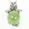 925 Silver Pendant with a large Pastel Green Africa Prehnite