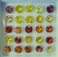 3.62 ct. 25 Multi Color 3 mm Brilliant Cut Songea Sapphires